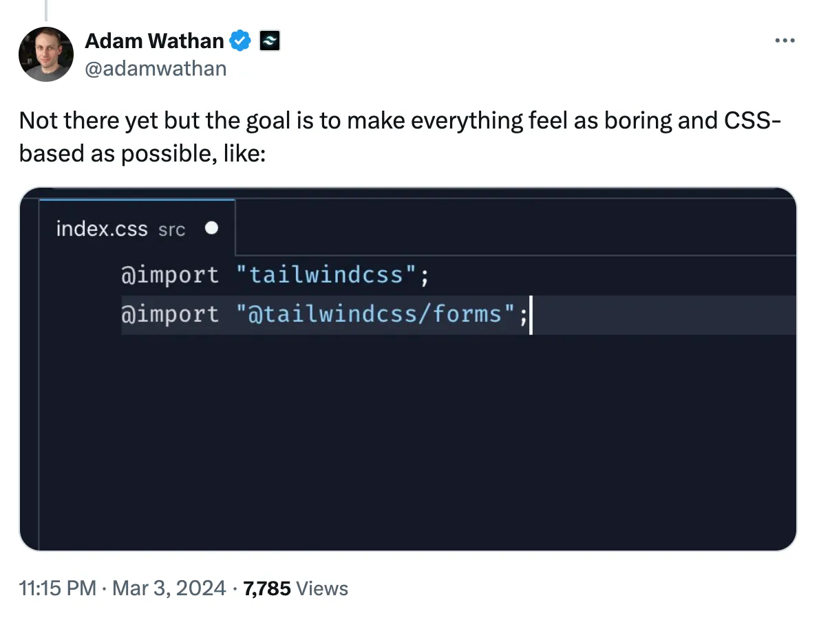 tailwind css 4 plugins api syntax tweet