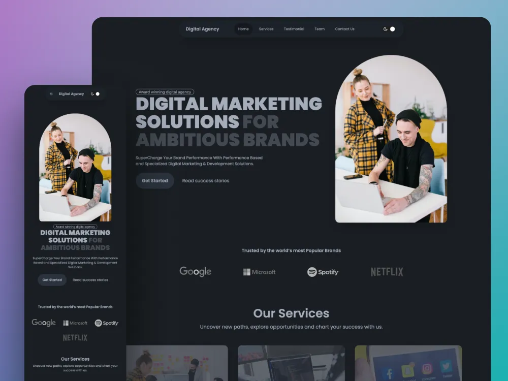 Agency landing page