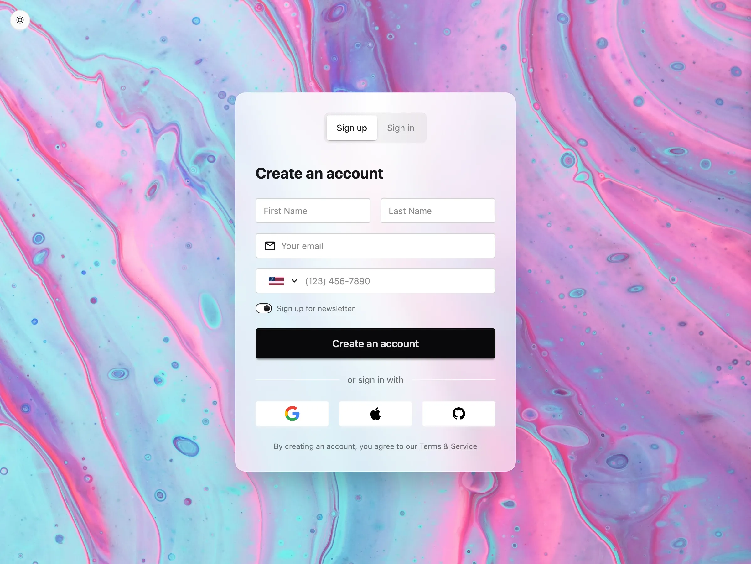Auth template 2.0
