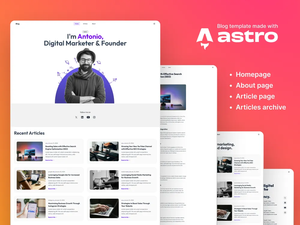 Blog template for Astro