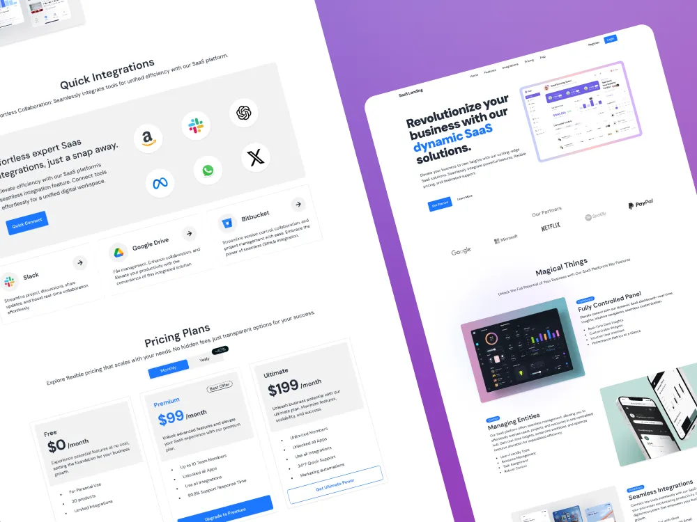 SaaS landing page