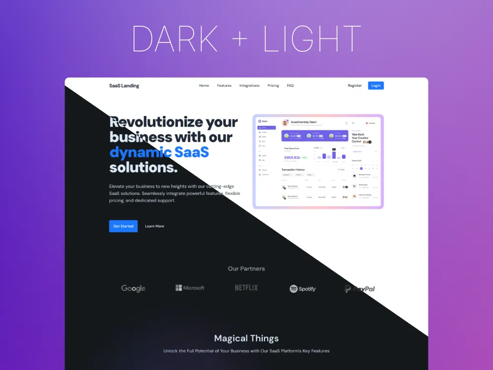 SaaS landing page