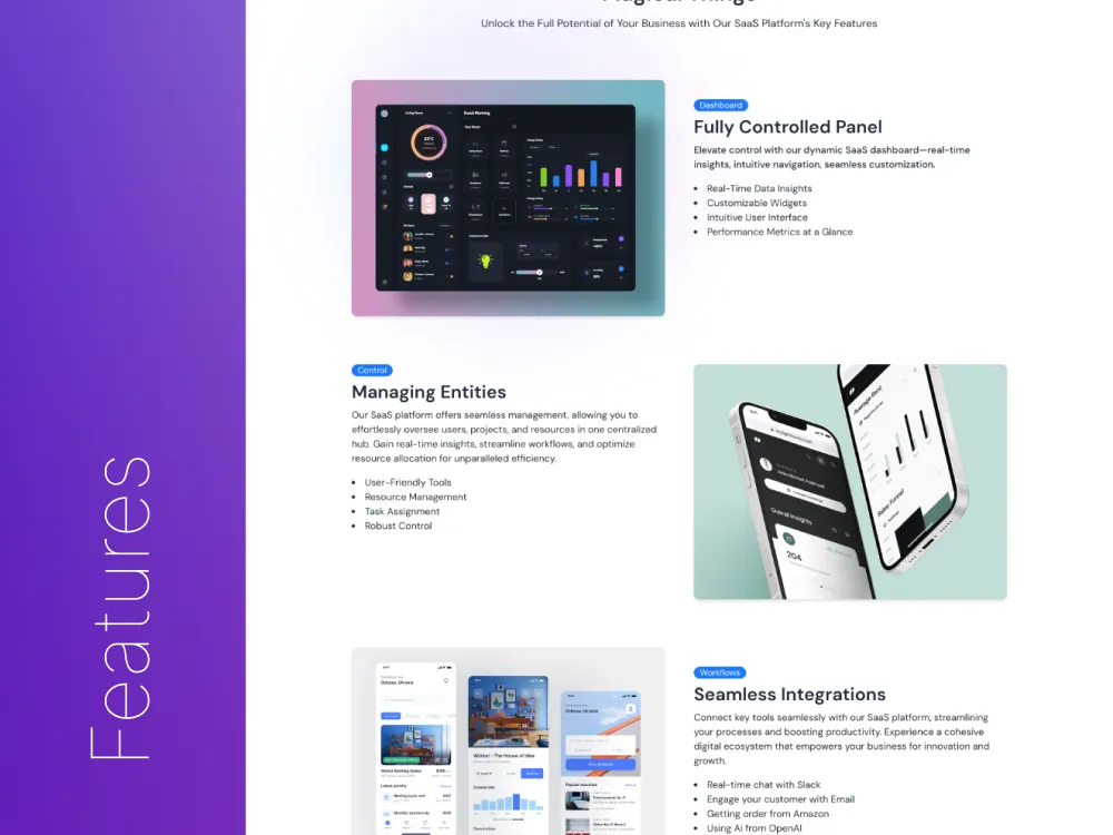 SaaS landing page