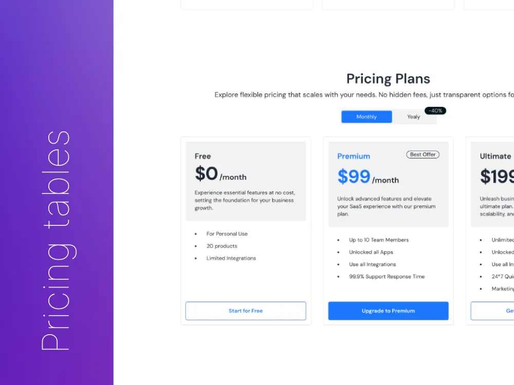 SaaS landing page