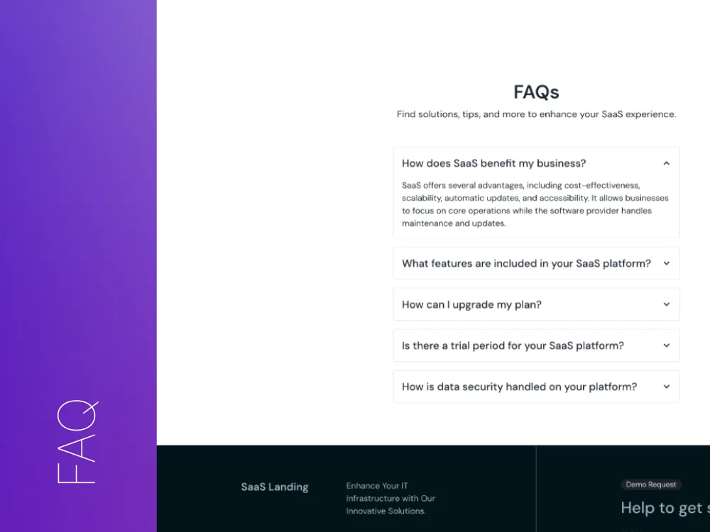 SaaS landing page